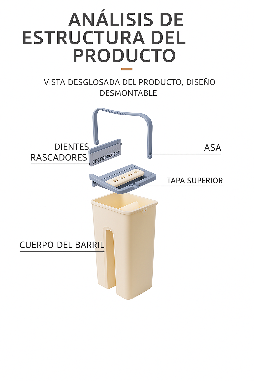 Fregona con cubo autoescurrible con 3 mopas