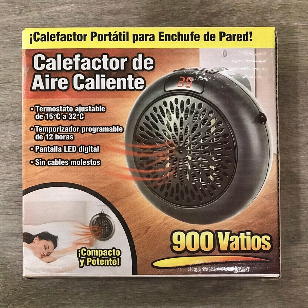 Calefactor portatil para enchufar en la pared de 900w