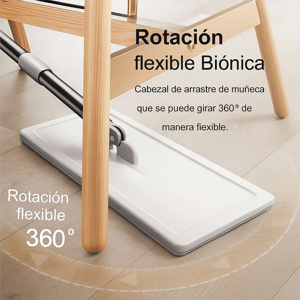 Fregona con cubo autoescurrible con 3 mopas