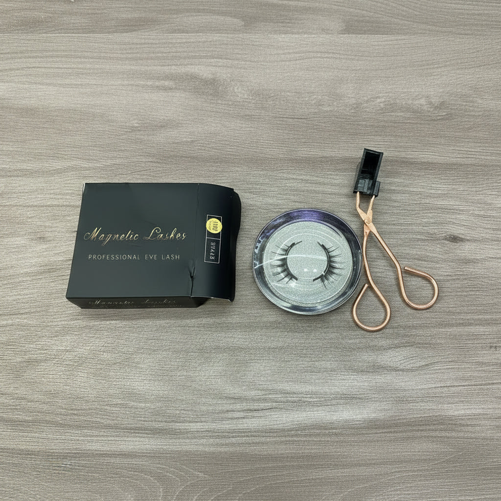 pestañas magnéticas con su caja, listas para poder se utilizadas